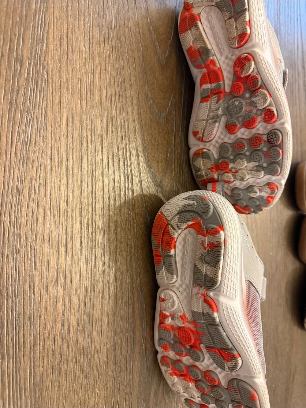Under Armour Kids Gray and Orange Slip-On Athletic Sneakers